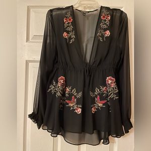 Express Sheer Black Top